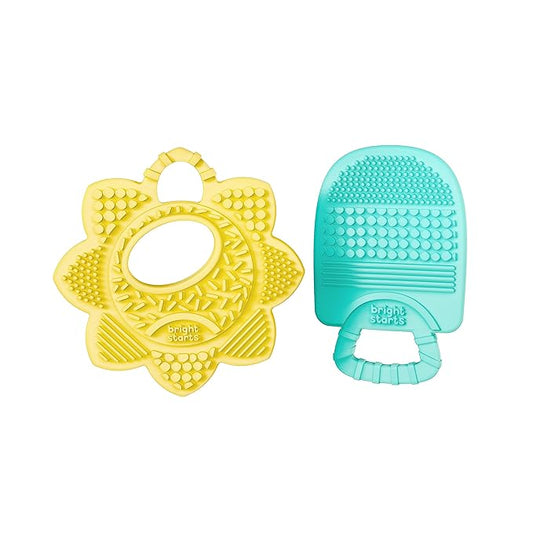 Bright Starts Sunny Soothers 2pk Multi-Textured Bpa Free Baby Teethers 3 Months+