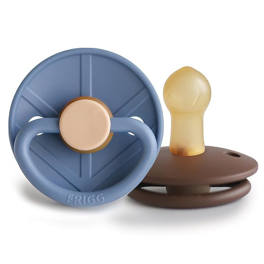 FRIGG Little Viking Natural Rubber Baby Pacifier 2-Pack | Made in Denmark 0-6 Months)