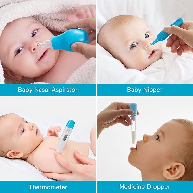 Lupantte Baby Healthcare and Grooming Kit, 24 in 1 Baby Electric Nail Trimmer Set, Nursery Care Kit, Toddler Nail Clippers, Medicine Dispenser, Infant Comb, Brush, Baby Care Products