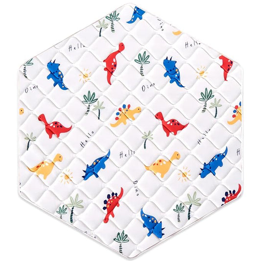 Premium Foam Baby Hexagon Mat 59" X 59", Thick One-Piece Crawling Mat