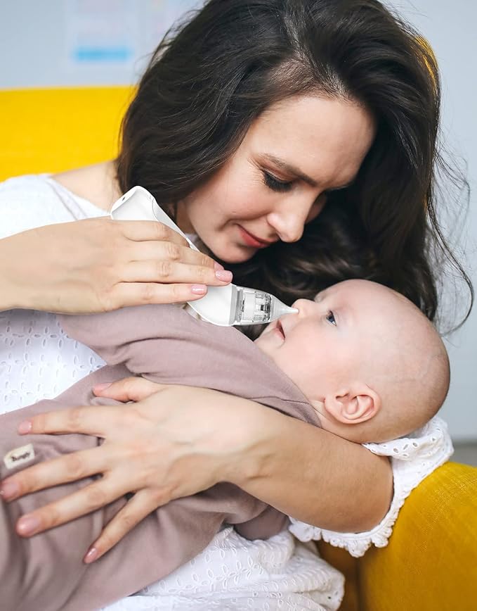 Large Flow Electric Nasal Aspirator, Newest Nose Sucker for Baby 3 Suction