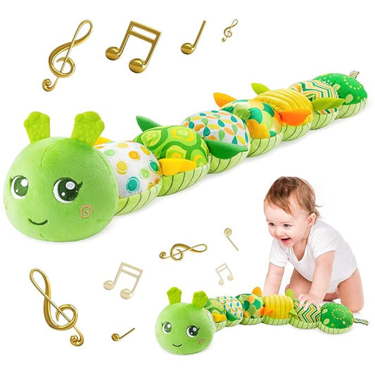 Infant Baby Musical Multi-Sensory Caterpillar, Stuffed Animal Activity Soft Toys 0-3-6-12 Months