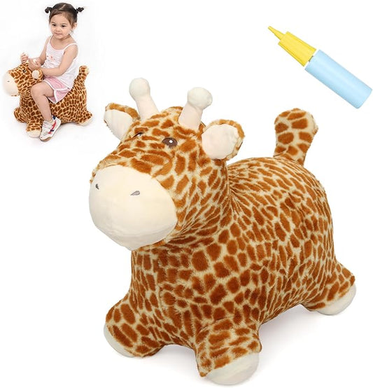 INPANY Bouncy Giraffe Hopping Toys for 1 2 Year Old Girl Birthday Gifts, Toddler Plush Hopper 3 4