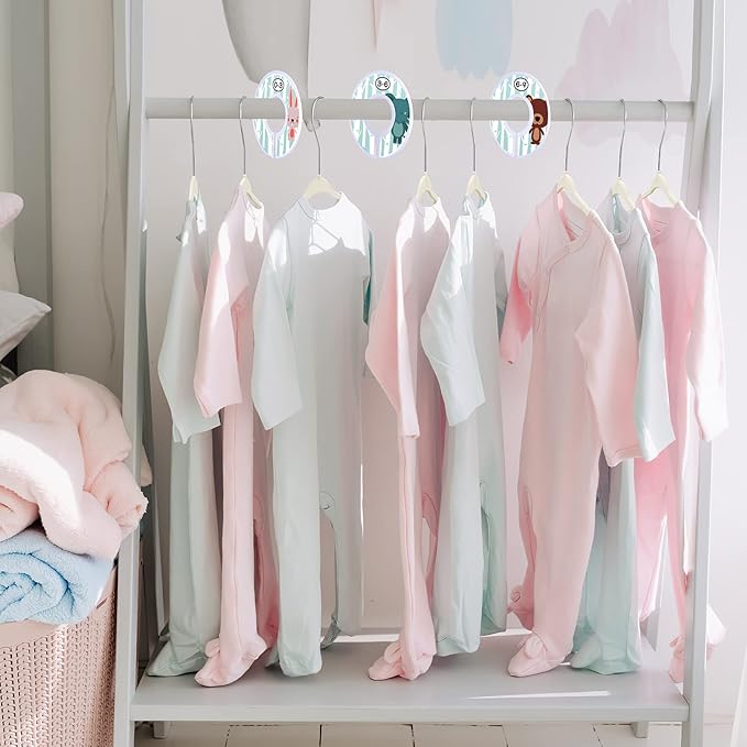 Baby Hangers, VIS'V 11 Inch Beige Velvet Kids Hangers with 6 Pcs Size Dividers Non Slip Nursery Children Closet Clothes Hangers for Infant Toddler Girls and Boys 30 Pcs