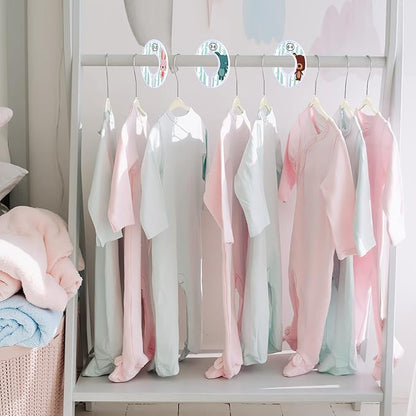 Baby Hangers, VIS'V 11 Inch Beige Velvet Kids Hangers with 6 Pcs Size Dividers Non Slip Nursery Children Closet Clothes Hangers for Infant Toddler Girls and Boys 30 Pcs