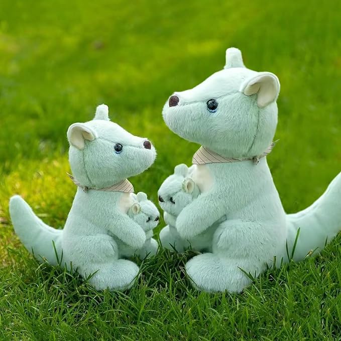 Kangaroo Stuffed Animal Plush Doll - Mother Kangaroo with Removable Child Kangaroo Plushies, Adorable Plushie for Ages 3 and Up (Green,19.68 inch)