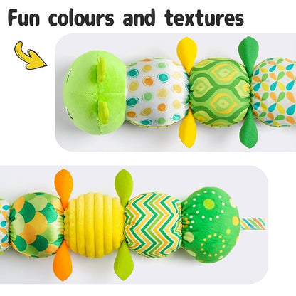 Infant Baby Musical Multi-Sensory Caterpillar, Stuffed Animal Activity Soft Toys 0-3-6-12 Months