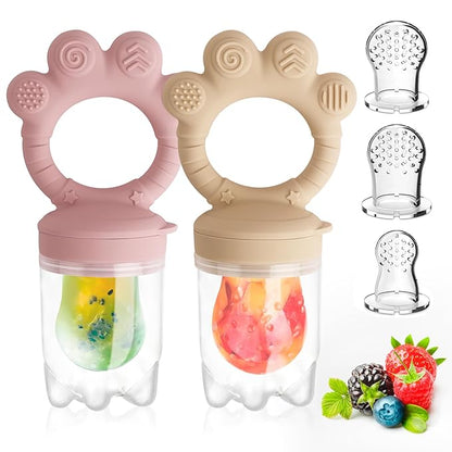 Baby Solids/Frozen Fruit Feeder Pacifier, Infant Teether Toy 4M+ 2-Pack (Claw