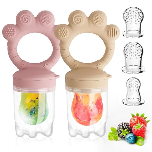 Baby Solids/Frozen Fruit Feeder Pacifier, Infant Teether Toy 4M+ 2-Pack (Claw
