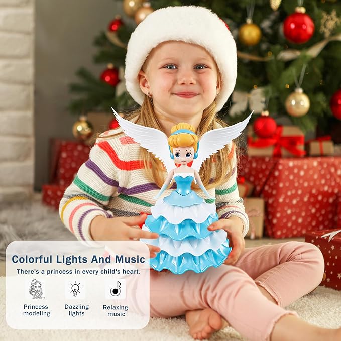 Dancing Princess Toys for Girls,Electric Cars Angel Doll with Colorful 3 4 5 6 (159B)