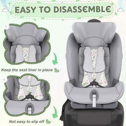 Pinkunn 2 Pcs Gel Car Seat Cooling Pad for Baby Summer Breathable Ice Cushion Multifunctional Ice Stroller Cooler Mat for Stroller Baby Dining Chair Child Safety Seat(Mixed Color,Floral)