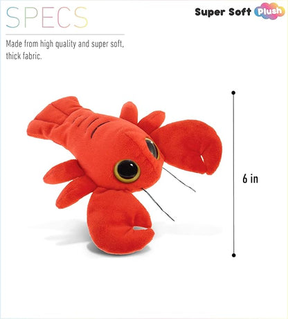 DolliBu Red Lobster Stuffed Animal - Super Soft Big Eyes Lobster Plush, Ocean Stuffed Animal Plush Toy for Boys and Girls -6 Inches
