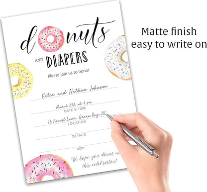 Donut and Diapers Sprinkle Invitation ??Pack of 25 I850-INV4