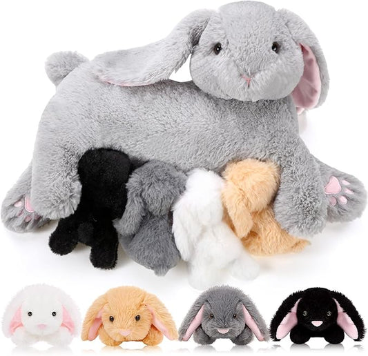 HyDren Nursing Bunny Stuffed Animal Plush Toys 15 Inch Plush 4 Stuffed