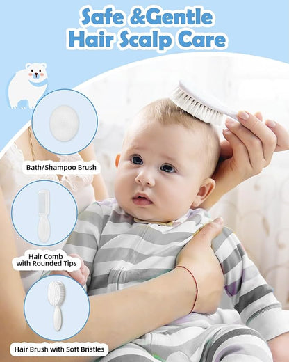 Lictin Baby Grooming and Health Kit, Safety Care Set, Newborn Nursery Health Care Set with Hair Brush,Comb,Nail Clippers and More for Newborn Infant Toddlers Baby