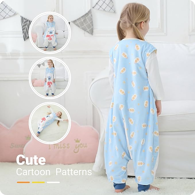 Baby Sleeping Sack Sleeveless, Toddler Sleeping Bag with Legs