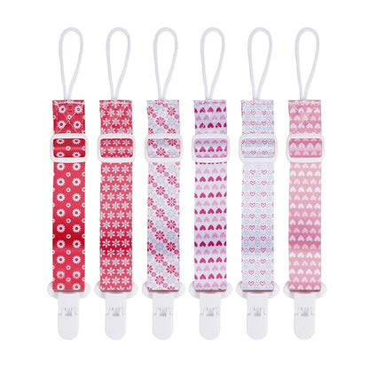 Baby Pacifier Clip with Adjustable Length Buckle,Paci Leash Binky Clips for Baby Boys and Girls 6 Gift