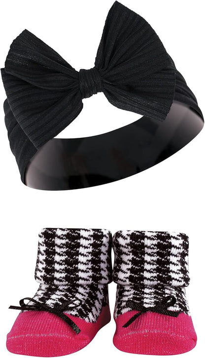 Hudson Baby Girl's Headband and Socks Giftset