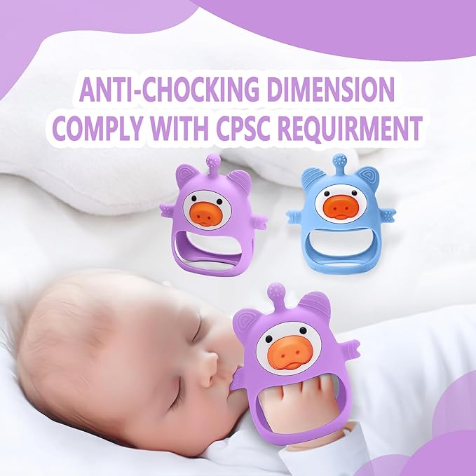 2 Packs Baby Teether,Teething Toys for Babies 0-6 Months