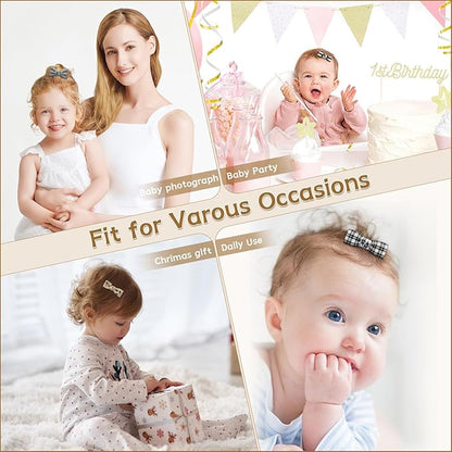 Baby Hair Clips,10Pcs 2" Fully Lined Hair Bow Clips for Babies