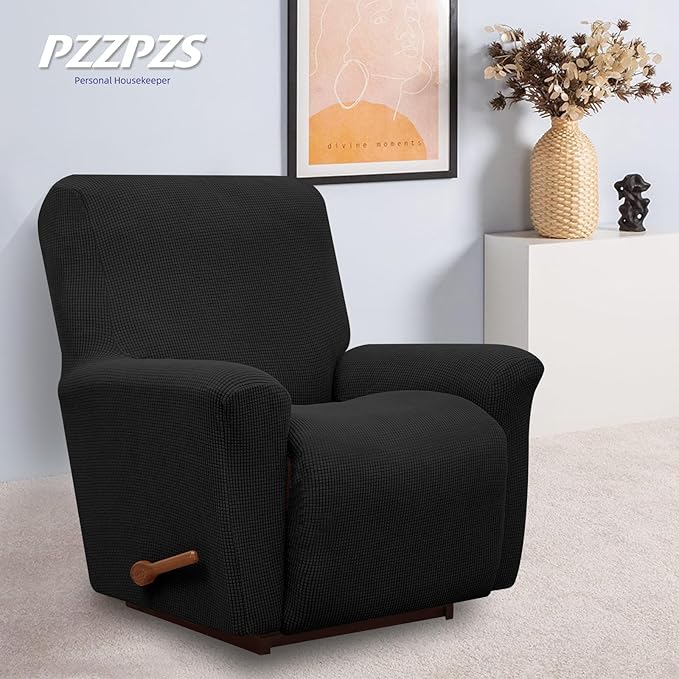 Recliner Chair Cover Lazy Boy Recliner Covers Recliner Covers for Recliner Chair 1 Piece Furniture Protector Prevent wear and pet Hair（Recliner,Black）