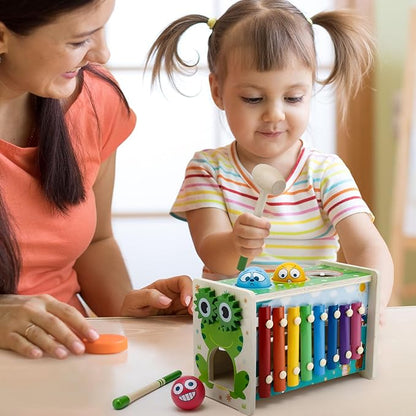 6-in-1 Pound A Ball Toy for Toddlers 1 2 3 - Hammering Pounding & Tapping Toy with Xylophone, Gear 1st Birthday