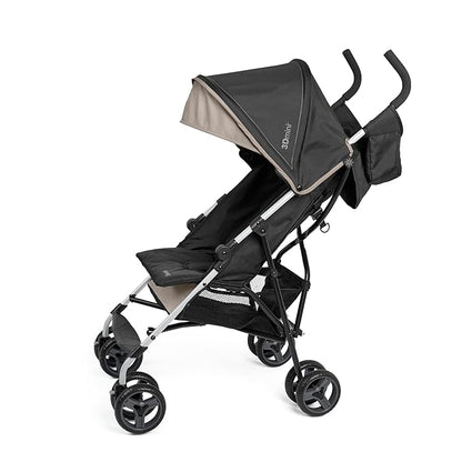 Summer by Ingenuity 3D Mini Convenience Stroller – Lightweight Stroller with Compact Fold, Multi-Position Recline, Canopy with Pop Out Sun Visor – Umbrella Stroller for Travel and More, Cashew Tan