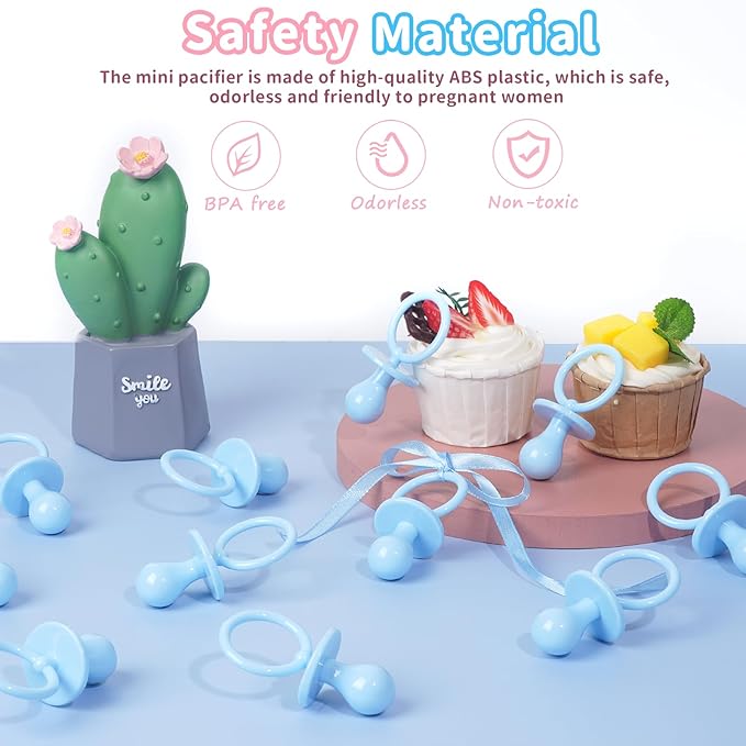 36 Plastic Pacifiers for Baby Shower Game, 2.75?ÖŌĆ?Baby Shower Pacifiers