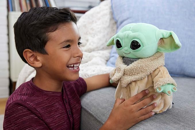 Star Wars Grogu Plush with Beskar Armor, Soft Doll Inspired by Star Wars Mandalorian Book of Boba Fett