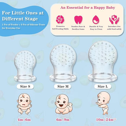 Baby Fruit Feeder, Frozen Teething Toys for Babies 3 Extra
