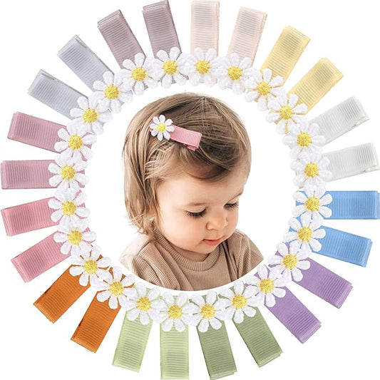 24PCS 2inch Oaoleer Baby Girls Fully Lined Hair Bows, Tiny 12 Colors