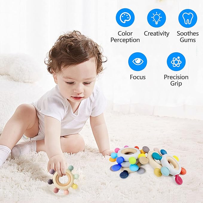 Baby Teething Toys Silicone Teethers BPA Free Silicone Rudder (8 Directions