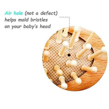 Chibello Baby Hair Care Set - 4 Piece Wooden Brush and Comb Set with Natural Goat Bristles, Ideal for Preventing Cradle Cap, Perfect for Baby Shower and Registry