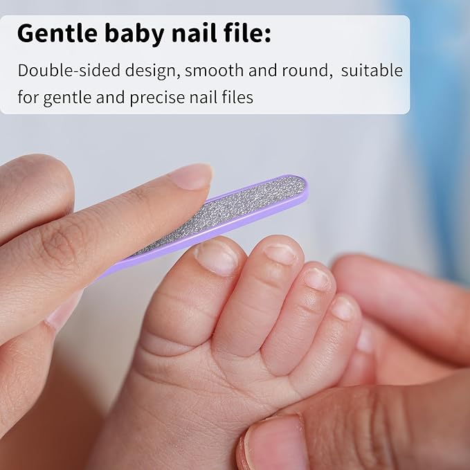 Baby Nail Clippers Kit Baby Grooming Set with Nail Clippers, Scissors, Nail File & Tweezers Baby Care Kit Fingernail Cutter for Baby,Newborn,Infant,Toddler,Kid(Purple)