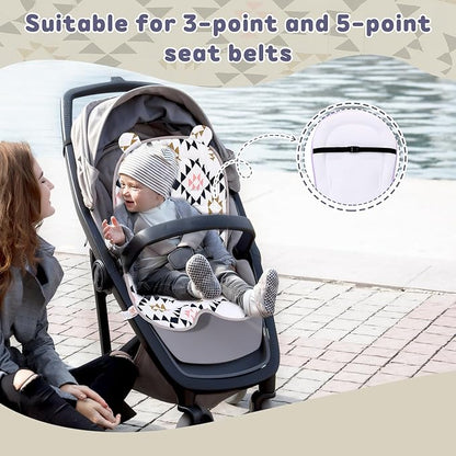 Baby Carriage Cushion, Universal Breathable Car Seat Insert Cushion, 3D Air Mesh Baby Seat Pad Liner for CarSeat, Buggy, High Chair (Geometry)