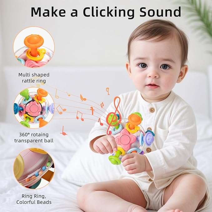 Baby Montessori Sensory Toys, Food Grade Teething Toys for Babies 0 3 6 9 12 18 Months