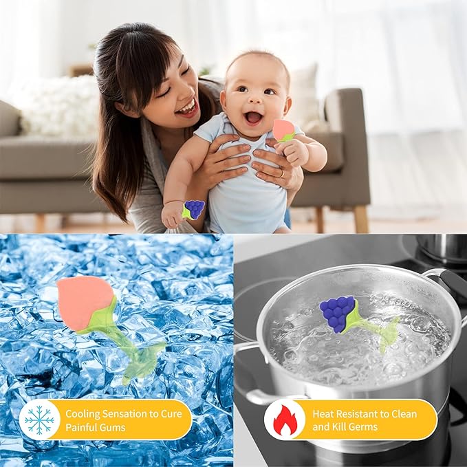 Baby Teething Toys, Silicone Baby Teether Freezer BPA Free