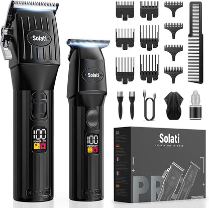 Professional Hair Clippers for Men Cordless Trimmers Kit with LED Display Beard Trimmer for Kid Cordless Beards Trimmer Haircut Grooming Kit Gift for Men Women Barber Kids (Black)