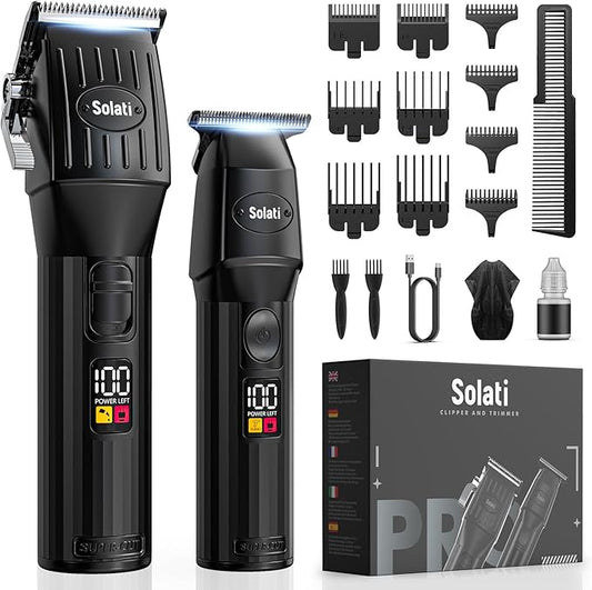 Professional Hair Clippers for Men Cordless Trimmers Kit with LED Display Beard Trimmer for Kid Cordless Beards Trimmer Haircut Grooming Kit Gift for Men Women Barber Kids (Black)