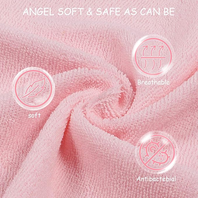 Baby Washcloths, Momcozy Ultra Soft Absorbent Towel 8pcs Newborn 10"x10" (Pink)