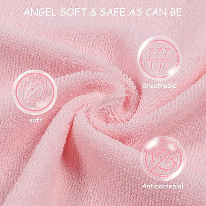 Baby Washcloths, Momcozy Ultra Soft Absorbent Towel 8pcs Newborn 10"x10" (Pink)