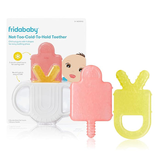 Frida Baby Teething Relief Not-Too-Cold-to-Hold Baby Teether | BPA-Free Silicone