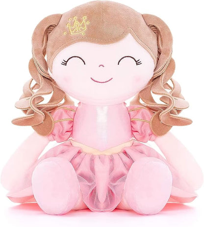 Gloveleya Dolls Baby Girl Gifts Soft Plush Doll Pink Crown 14"