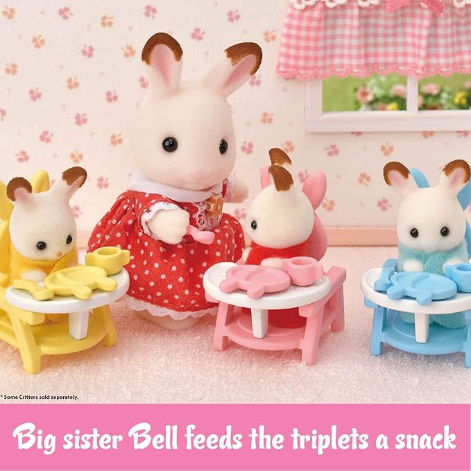 Calico Critters Triplets Care Set - Dollhouse Playset with 3