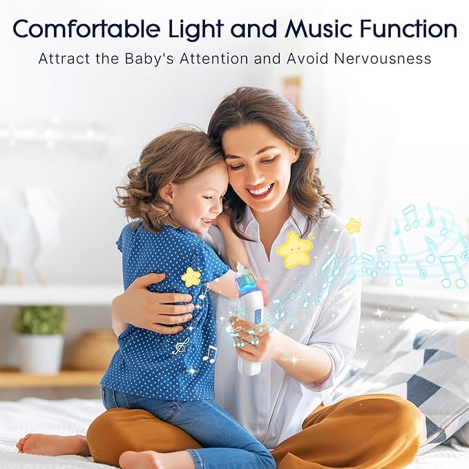 Electric Nasal Aspirator for Baby, Nose Aspirator for Toddlers 3 Silicone 5 Suction