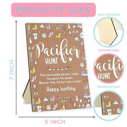 Baby Pacifier Hunt Game, Baby Shower Games Set 50 Mini 50 Blue