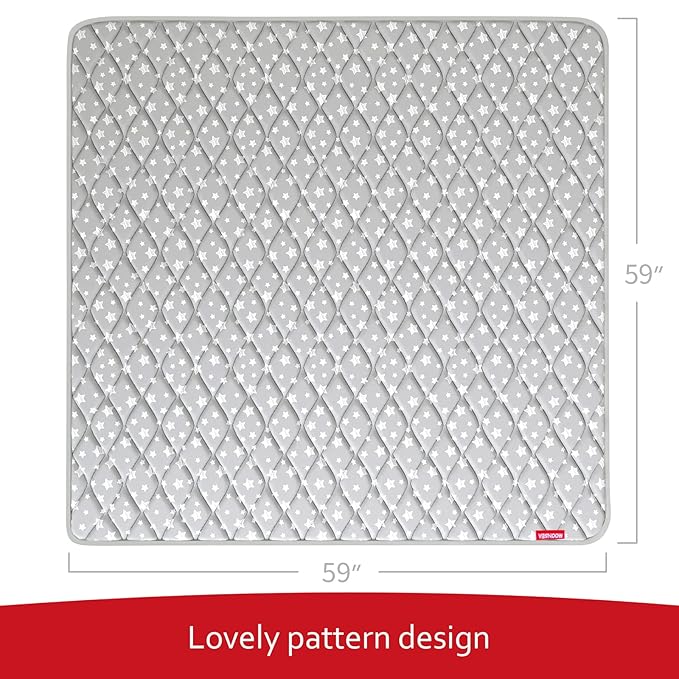 Premium Foam Baby Play Mat 59" X 59" Fit for ZEEBABA 59" x59" Playpen or Yobear Baby Playpen, Non-Slip Baby Playpen Mat for Playing