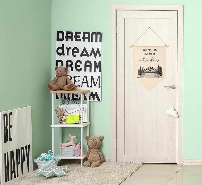 You Are Our Greatest Adventure-Mountain Woodland Adventure Nursery Wall Art-Flag Decor Gifts for Boys Girls Kids-Banner Wall Sign Gifts for Nursery,Baby Room
