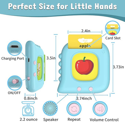 Pocket Speech for Toddlers, 510 Sight Words Talking Flash Cards Age 1-6 Years Old, Autism Sensory Toys, Learning Resource Montessori Preschool Educational Toys, Boy Birthday Gift Learning Toys