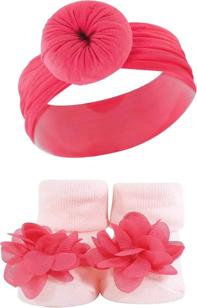 Hudson Baby Girl's Headband and Socks Giftset